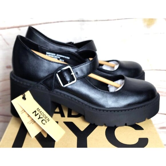 Madden NYC Mary Jane Lug Black Size 7.5 Shoes – Stylish, Breathable & Eco-Friend - Picture 1 of 16
